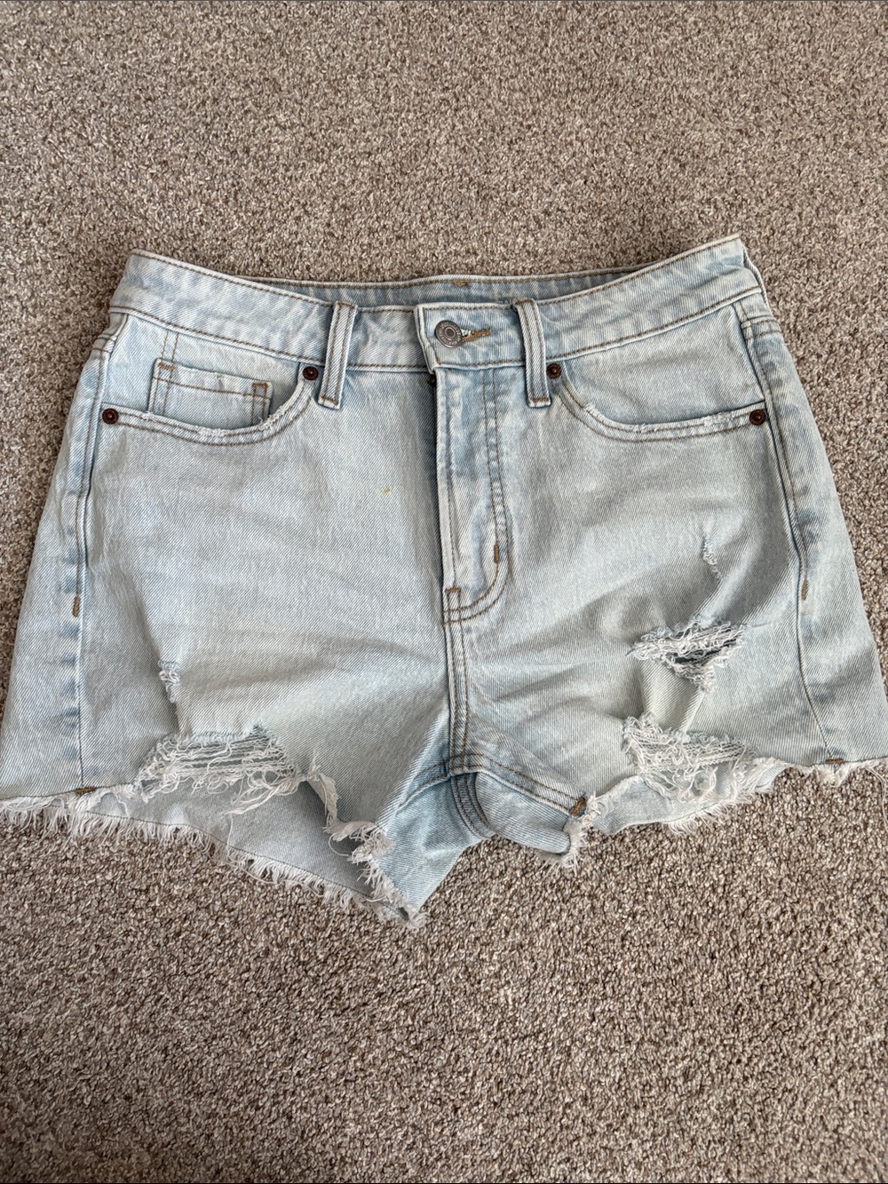Old Navy Light Blue Distressed Denim Jean Shorts